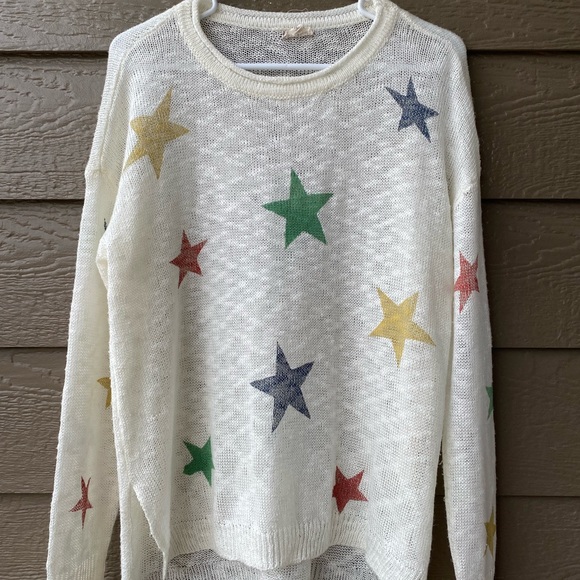 Kem & Thread sweater Semi- sheer Star print - Picture 12 of 12